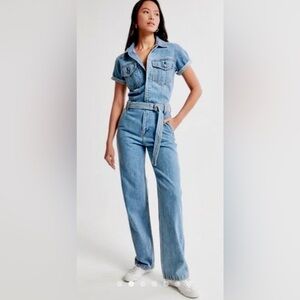 Abercrombie & Fitch Blue Denim Jumpsuit NWT